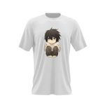Fashion, accesorii si bijuterii - Barbati - Imbracaminte - Tricouri si bluze barbati - Tricou barbati Death Note L Detectiv Insomniac Chibi Bebe, alb, marime 2XL - Infinity.ro
