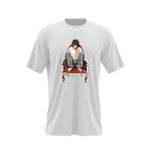 Fashion, accesorii si bijuterii - Barbati - Imbracaminte - Tricouri si bluze barbati - Tricou barbati Death Note L Detectiv Student Scaun Anime, alb, marime 2XL - Infinity.ro