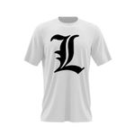 Fashion, accesorii si bijuterii - Barbati - Imbracaminte - Tricouri si bluze barbati - Tricou barbati Death Note L Detectiv Politist Anime Manga, alb, marime 2XL - Infinity.ro