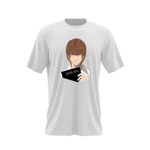 Fashion, accesorii si bijuterii - Barbati - Imbracaminte - Tricouri si bluze barbati - Tricou barbati Death Note Light Yagami Anime Manga, alb, marime 2XL - Infinity.ro