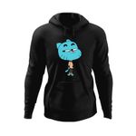 Fashion, accesorii si bijuterii - Barbati - Imbracaminte - Hanorace barbati - Hanorac barbati Gumball Pisic Motanel Desene Animate, negru, marime 2XL - Infinity.ro