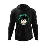 Fashion, accesorii si bijuterii - Barbati - Imbracaminte - Hanorace barbati - Hanorac barbati Hero Academia Deku Chibi Rebel Anime, negru, marime 2XL - Infinity.ro