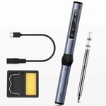 Casa si Gradina - Constructii - Scule electrice si accesorii - Pistoale de lipit - Ciocan de lipit 65W afisaj digital cu acumulator /USB-C varf BC2 FNIRSI HS-01 - Infinity.ro