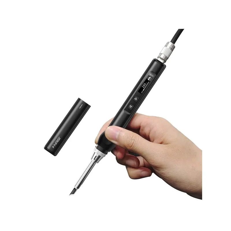 Casa si Gradina - Constructii - Scule electrice si accesorii - Pistoale de lipit - Ciocan de lipit 65W afisaj digital cu acumulator /USB-C varf BC2 FNIRSI HS-01 - Infinity.ro