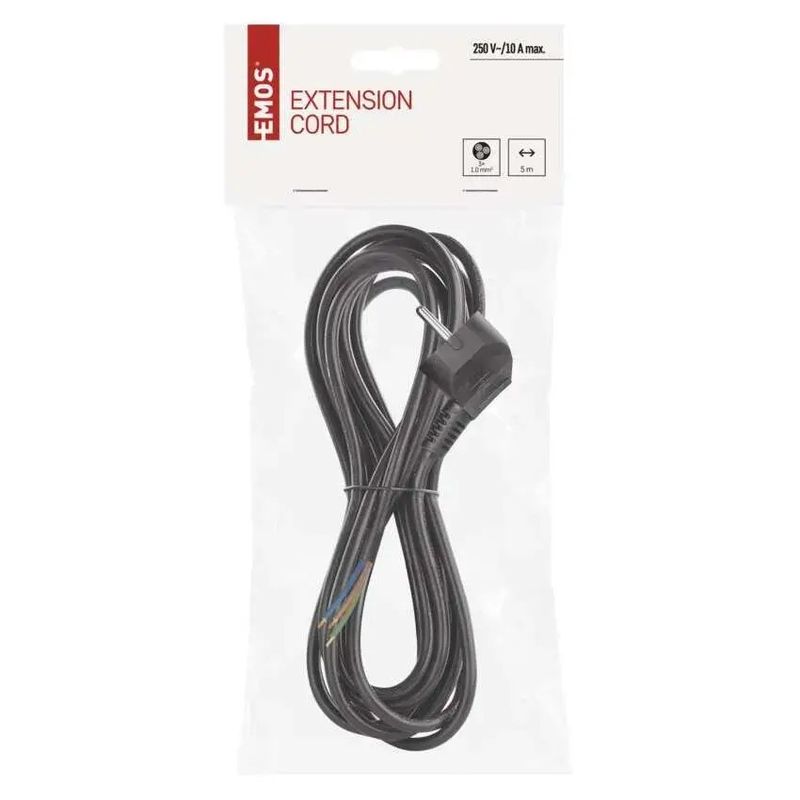 Casa si Gradina - Electrice - Cabluri electrice si conductori - Cablu de alimentare EMOS S18315 flexibil izolatie PVC 3x1mm2 5m negru - Infinity.ro