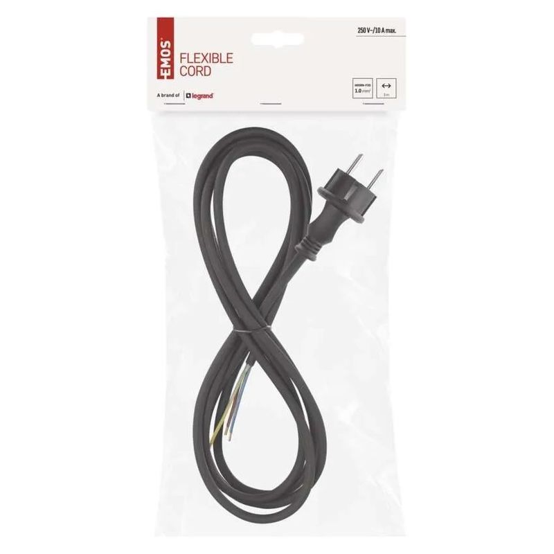 Casa si Gradina - Electrice - Cabluri electrice si conductori - Cablu de alimentare EMOS S03130N flexibil izolatie cauciuc/neopren 3x1mm2 H05RN 3m negru - Infinity.ro