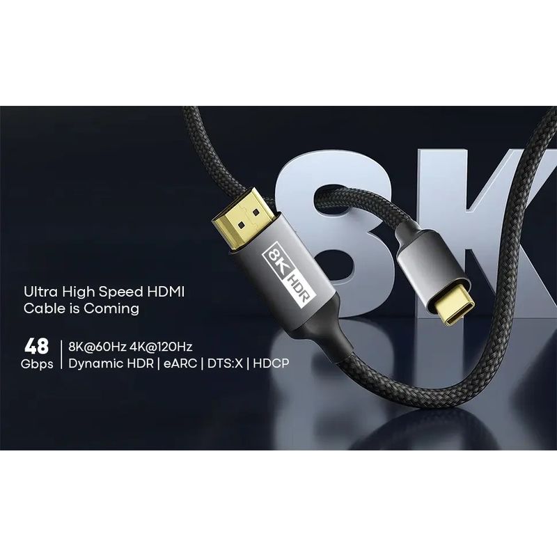 Laptop, Telefoane si Tablete - Telefoane mobile si accesorii - Accesorii Telefoane - Cabluri si adaptoare telefoane - Cablu semnal USB-C 3.1 la HDMI 1.8m 8Kx4K/60Hz Plug&Play - Infinity.ro