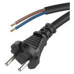 Casa si Gradina - Electrice - Cabluri electrice si conductori - Cablu de alimentare EMOS S03350 nedetasabil flexibil izolatie cauciuc 2x1.5mm2 5m negru - Infinity.ro