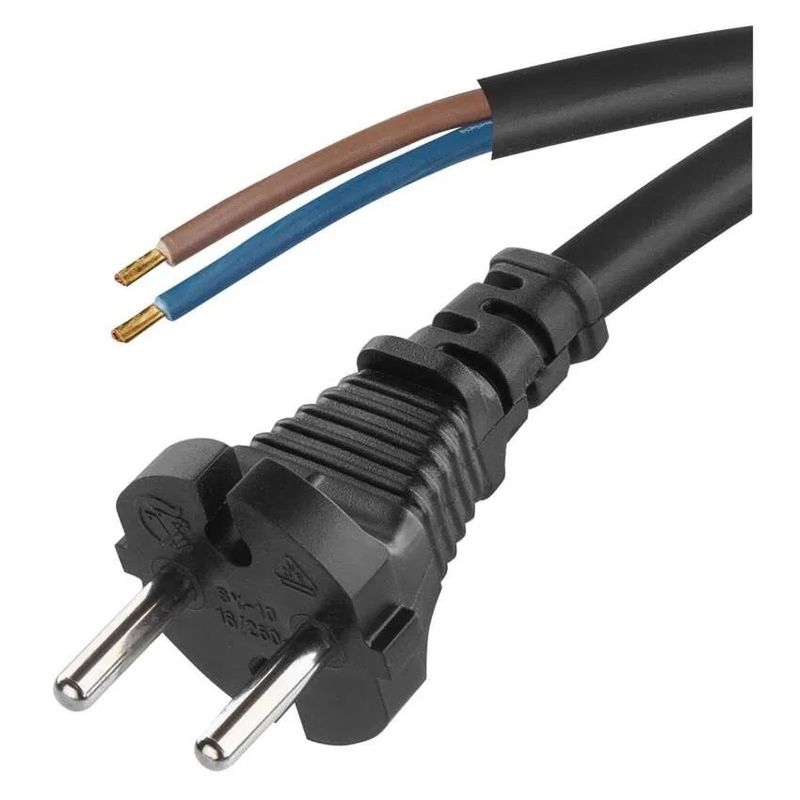Casa si Gradina - Electrice - Cabluri electrice si conductori - Cablu de alimentare EMOS S03350 nedetasabil flexibil izolatie cauciuc 2x1.5mm2 5m negru - Infinity.ro