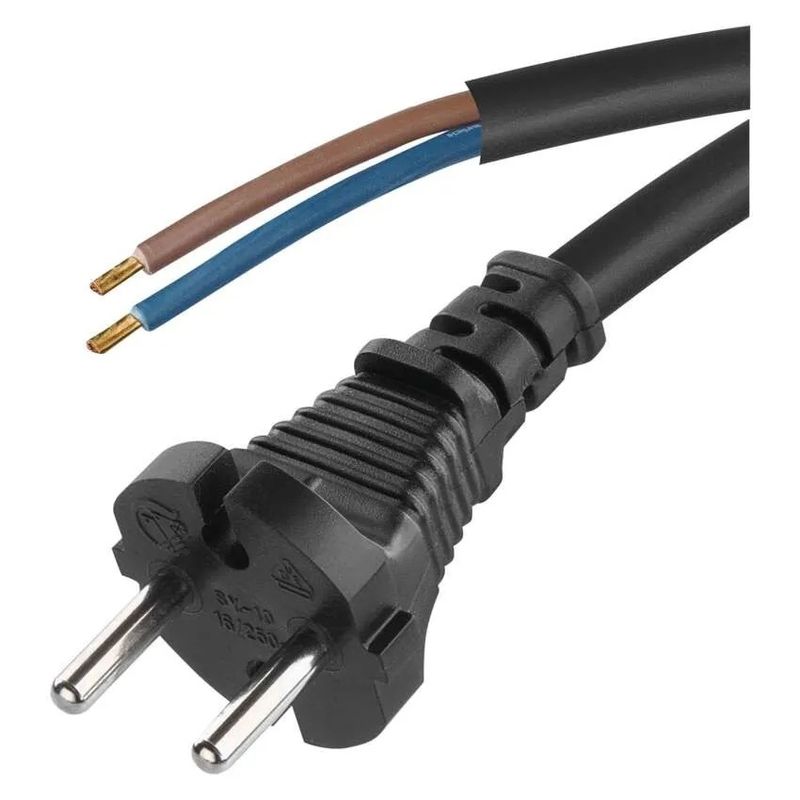 Casa si Gradina - Electrice - Cabluri electrice si conductori - Cablu de alimentare EMOS S03330 nedetasabil flexibil izolatie cauciuc 2x1.5mm2 3m negru - Infinity.ro