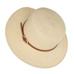 Fashion, accesorii si bijuterii - Femei - Accesorii femei - Caciuli si palarii femei - Palarie de soare, Dama, din paie de hartie, Buticcochet, bor mic, One size, catarama decorativa, Bej - PAL1701 - Infinity.ro