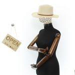 Fashion, accesorii si bijuterii - Femei - Accesorii femei - Caciuli si palarii femei - Palarie de soare, Dama, din paie de hartie, Buticcochet, bor mic, One size, catarama decorativa, Bej - PAL1701 - Infinity.ro