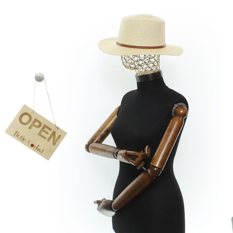 Fashion, accesorii si bijuterii - Femei - Accesorii femei - Caciuli si palarii femei - Palarie de soare, Dama, din paie de hartie, Buticcochet, bor mic, One size, catarama decorativa, Bej - PAL1701 - Infinity.ro