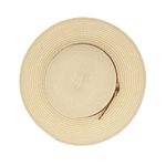 Fashion, accesorii si bijuterii - Femei - Accesorii femei - Caciuli si palarii femei - Palarie de soare, Dama, din paie de hartie, Buticcochet, bor mic, One size, catarama decorativa, Bej - PAL1701 - Infinity.ro