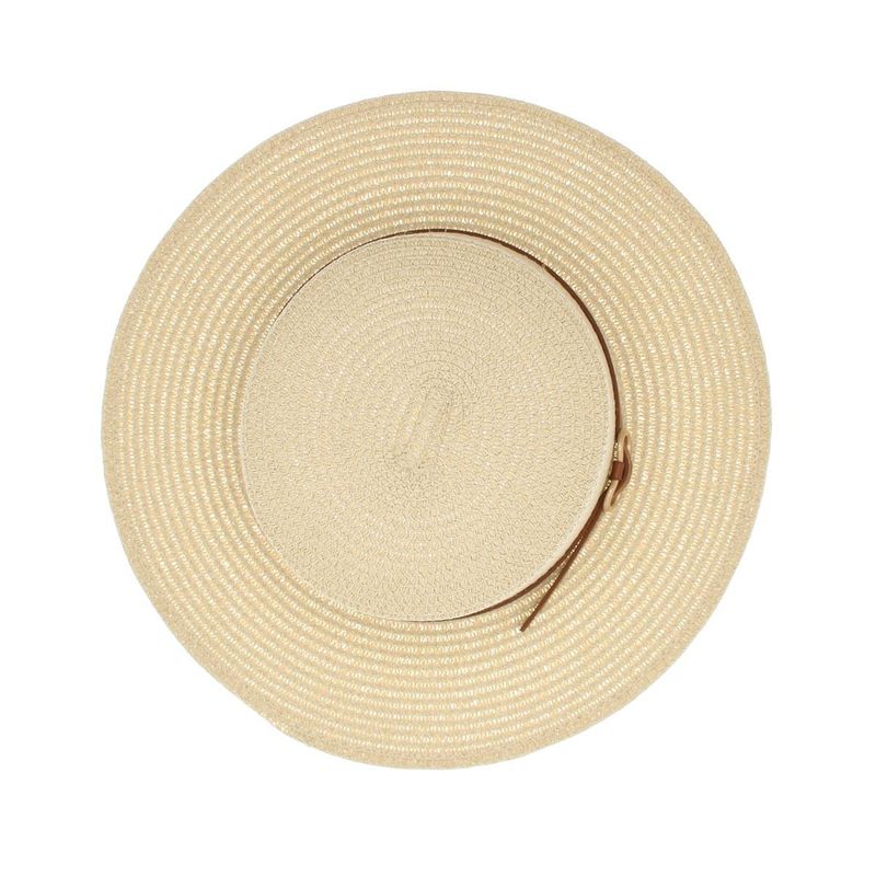Fashion, accesorii si bijuterii - Femei - Accesorii femei - Caciuli si palarii femei - Palarie de soare, Dama, din paie de hartie, Buticcochet, bor mic, One size, catarama decorativa, Bej - PAL1701 - Infinity.ro