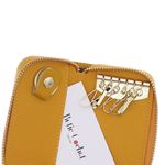 Fashion, accesorii si bijuterii - Femei - Accesorii femei - Portofele femei - Port chei, unisex, Buticcochet, din piele naturala, 6.5x11.5 cm, Galben - PR1105 - Infinity.ro