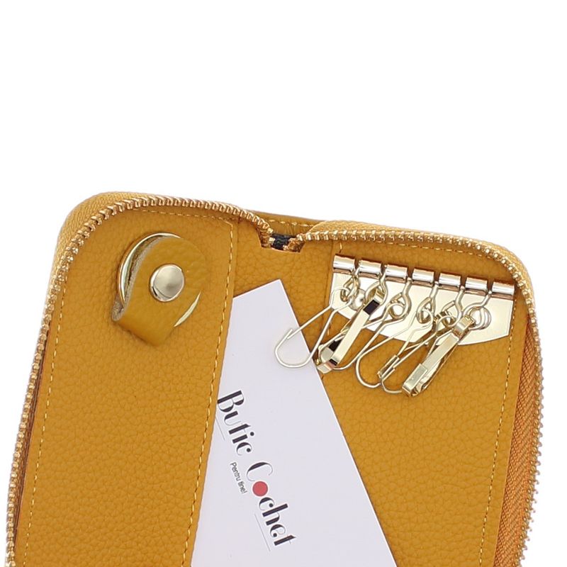 Fashion, accesorii si bijuterii - Femei - Accesorii femei - Portofele femei - Port chei, unisex, Buticcochet, din piele naturala, 6.5x11.5 cm, Galben - PR1105 - Infinity.ro