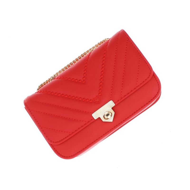 Fashion, accesorii si bijuterii - Femei - Accesorii femei - Genti si rucsacuri femei - Geanta de umar, dama, din material sintetic, ButicCochet, 19x12x6 cm, Rosu - GND855 - Infinity.ro