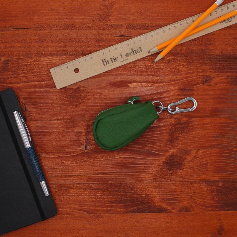 Fashion, accesorii si bijuterii - Femei - Accesorii femei - Portofele femei - Port chei, unisex, Buticcochet, din piele naturala, 11x5 cm, Verde - PR1112 - Infinity.ro