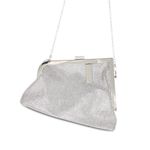 Fashion, accesorii si bijuterii - Femei - Accesorii femei - Genti si rucsacuri femei - Geanta, de dama, din material sintetic, ButicCochet, 23x15x6 cm, cu strasuri, Argintiu - GND845 - Infinity.ro