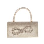 Fashion, accesorii si bijuterii - Femei - Accesorii femei - Genti si rucsacuri femei - Geanta, de dama, din material sintetic, ButicCochet, 20x11x6 cm, cu fundita, Auriu - GND815 - Infinity.ro