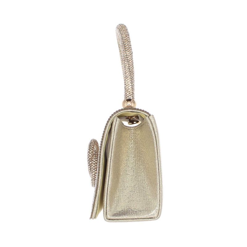 Fashion, accesorii si bijuterii - Femei - Accesorii femei - Genti si rucsacuri femei - Geanta, de dama, din material sintetic, ButicCochet, 20x11x6 cm, cu fundita, Auriu - GND815 - Infinity.ro