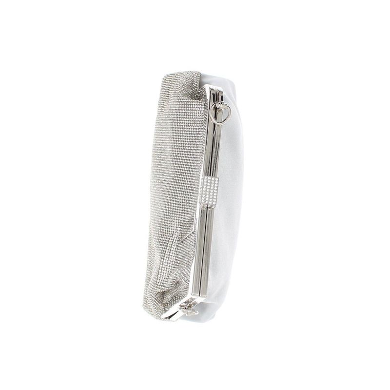 Fashion, accesorii si bijuterii - Femei - Accesorii femei - Genti si rucsacuri femei - Geanta, de dama, din material sintetic, ButicCochet, 23x15x6 cm, cu strasuri, Argintiu - GND845 - Infinity.ro