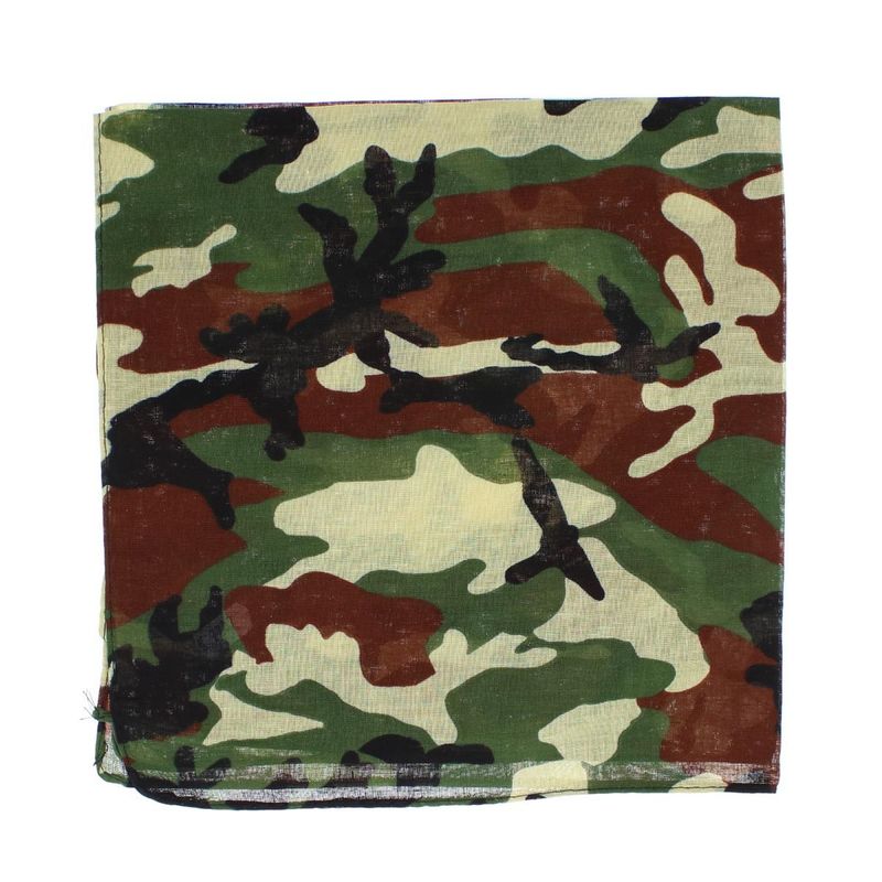 Fashion, accesorii si bijuterii - Femei - Accesorii femei - Esarfe si fulare femei - Bandana din bumbac, dimensiune 55 x 55 cm, imprimeu Army, Buticcochet, Kaki - ES2207 - Infinity.ro
