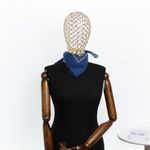 Fashion, accesorii si bijuterii - Femei - Accesorii femei - Esarfe si fulare femei - Bandana din bumbac, dimensiune 55 x 55 cm, imprimeu mandala, Buticcochet, Albastru inchis - ES2204 - Infinity.ro