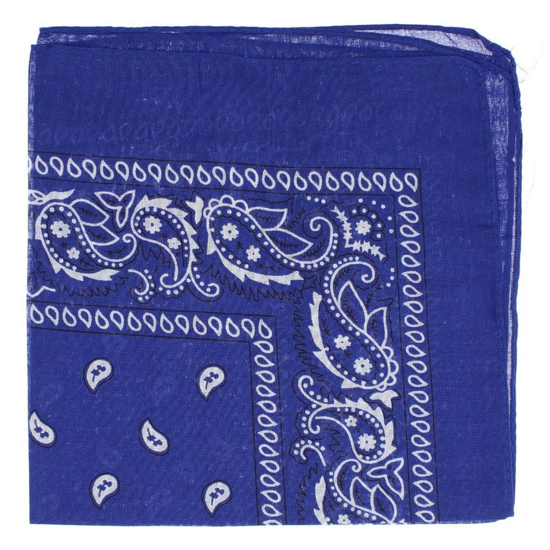 Fashion, accesorii si bijuterii - Femei - Accesorii femei - Esarfe si fulare femei - Bandana din bumbac, dimensiune 55 x 55 cm, Buticcochet, imprimeu stilizat, Albastru electric - ES2225 - Infinity.ro