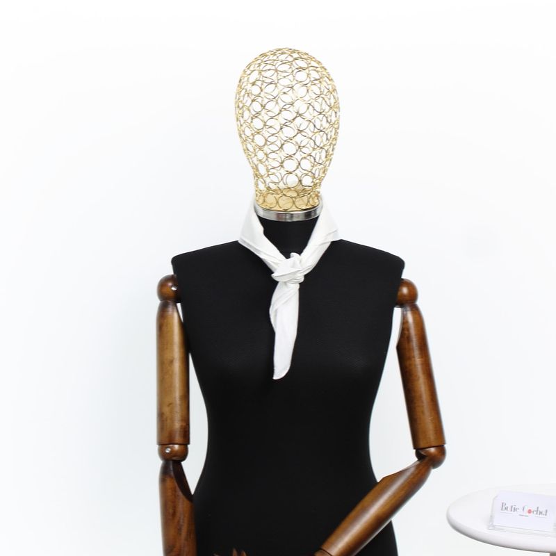 Fashion, accesorii si bijuterii - Femei - Accesorii femei - Esarfe si fulare femei - Bandana din bumbac, dimensiune 55 x 55 cm, Buticcochet, model uni, Alb - ES2233 - Infinity.ro