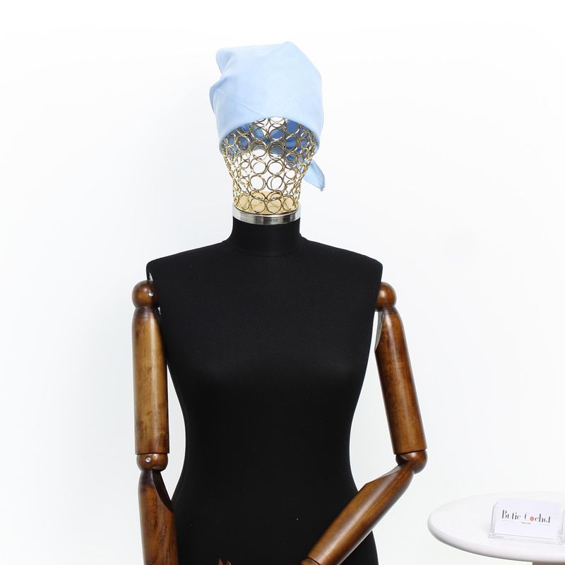 Fashion, accesorii si bijuterii - Femei - Accesorii femei - Esarfe si fulare femei - Bandana din bumbac, dimensiune 55 x 55 cm, Buticcochet, model uni, Bleu - ES2237 - Infinity.ro