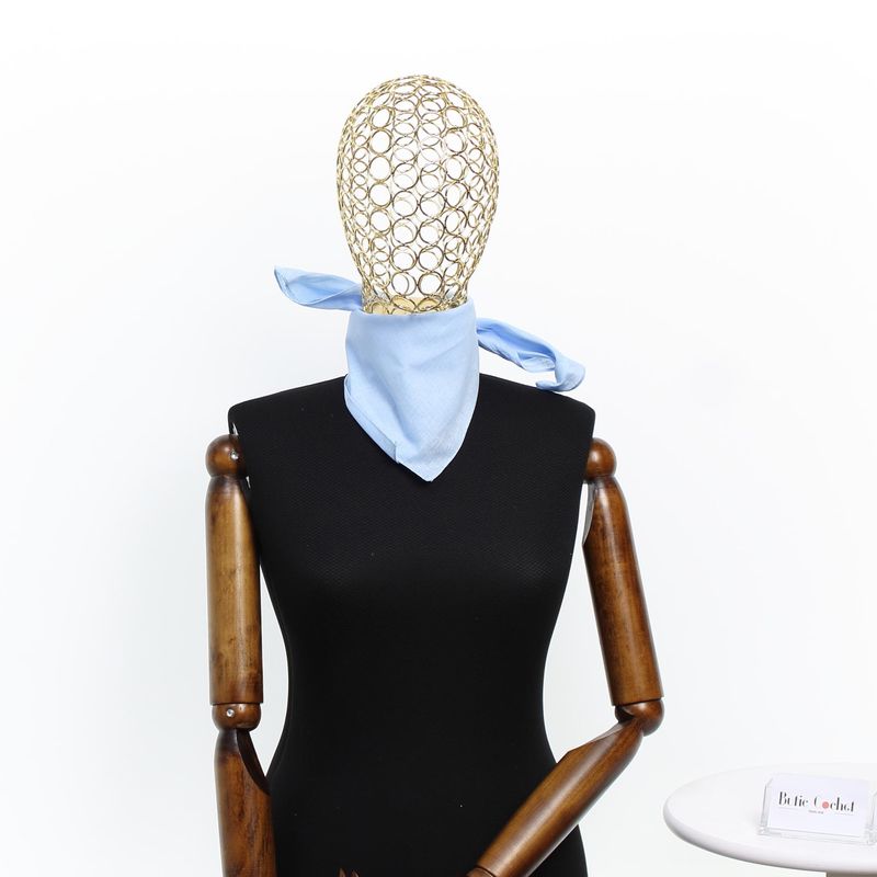Fashion, accesorii si bijuterii - Femei - Accesorii femei - Esarfe si fulare femei - Bandana din bumbac, dimensiune 55 x 55 cm, Buticcochet, model uni, Bleu - ES2237 - Infinity.ro
