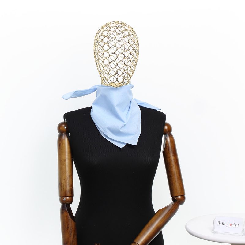 Fashion, accesorii si bijuterii - Femei - Accesorii femei - Esarfe si fulare femei - Bandana din bumbac, dimensiune 55 x 55 cm, Buticcochet, model uni, Bleu - ES2237 - Infinity.ro
