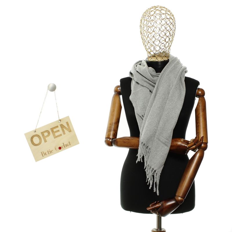 Fashion, accesorii si bijuterii - Femei - Accesorii femei - Esarfe si fulare femei - Esarfa dama, din lana, Buticcochet, 70x190 cm, model Uni, Gri - ES3124 - Infinity.ro