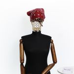 Fashion, accesorii si bijuterii - Femei - Accesorii femei - Esarfe si fulare femei - Bandana din bumbac, dimensiune 55 x 55 cm, imprimeu mandala, Buticcochet, Visiniu - ES2195 - Infinity.ro