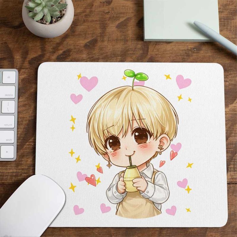 PC, gaming si accesorii - Periferice PC - Mousepad - Mousepad Shinee Kpop Chibi, 21x19cm - Infinity.ro