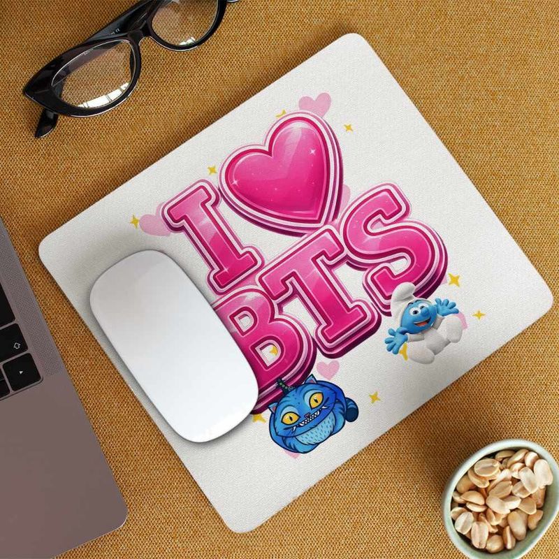 PC, gaming si accesorii - Periferice PC - Mousepad - Mousepad I Love BTS Bangtan K-Pop, 21x19cm - Infinity.ro