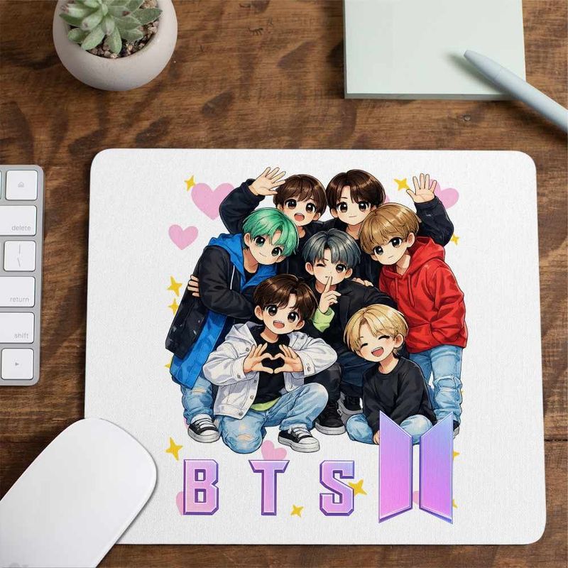 PC, gaming si accesorii - Periferice PC - Mousepad - Mousepad BTS Kpop Style, 21x19cm - Infinity.ro