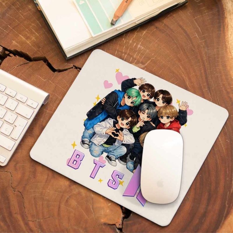 PC, gaming si accesorii - Periferice PC - Mousepad - Mousepad BTS Kpop Style, 21x19cm - Infinity.ro