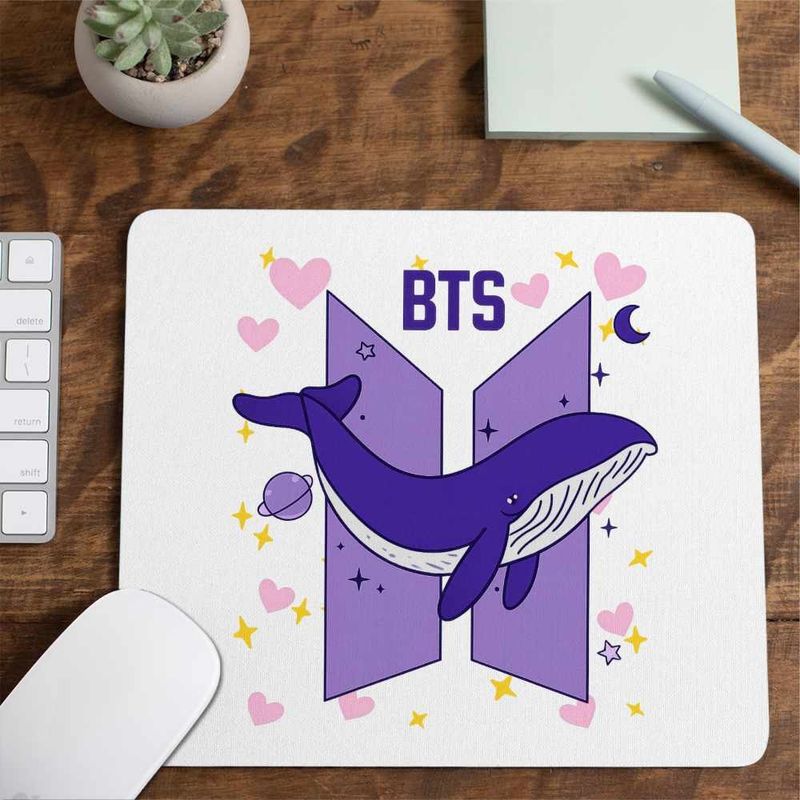 PC, gaming si accesorii - Periferice PC - Mousepad - Mousepad Kpop BTS Universe Whale, 21x19cm - Infinity.ro