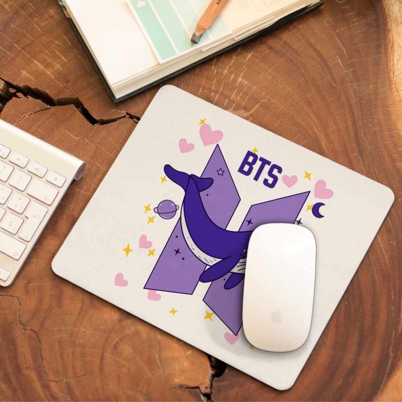 PC, gaming si accesorii - Periferice PC - Mousepad - Mousepad Kpop BTS Universe Whale, 21x19cm - Infinity.ro