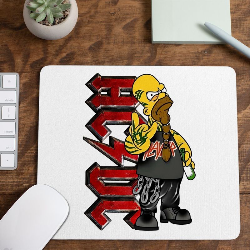 PC, gaming si accesorii - Periferice PC - Mousepad - Mousepad AC/DC The Simpsons Homer ACDC Merch, 21x19cm - Infinity.ro