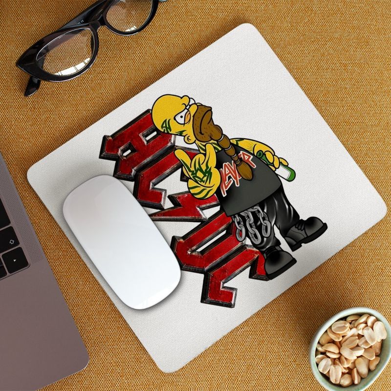 PC, gaming si accesorii - Periferice PC - Mousepad - Mousepad AC/DC The Simpsons Homer ACDC Merch, 21x19cm - Infinity.ro