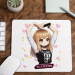 PC, gaming si accesorii - Periferice PC - Mousepad - Mousepad BlackPink Lisa Heart Love Kpop, 21x19cm - Infinity.ro