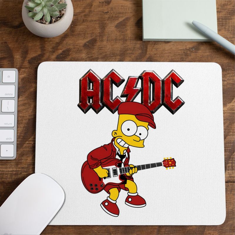 PC, gaming si accesorii - Periferice PC - Mousepad - Mousepad ACDC The Simpsons Bart AC/DC Merch, 21x19cm - Infinity.ro