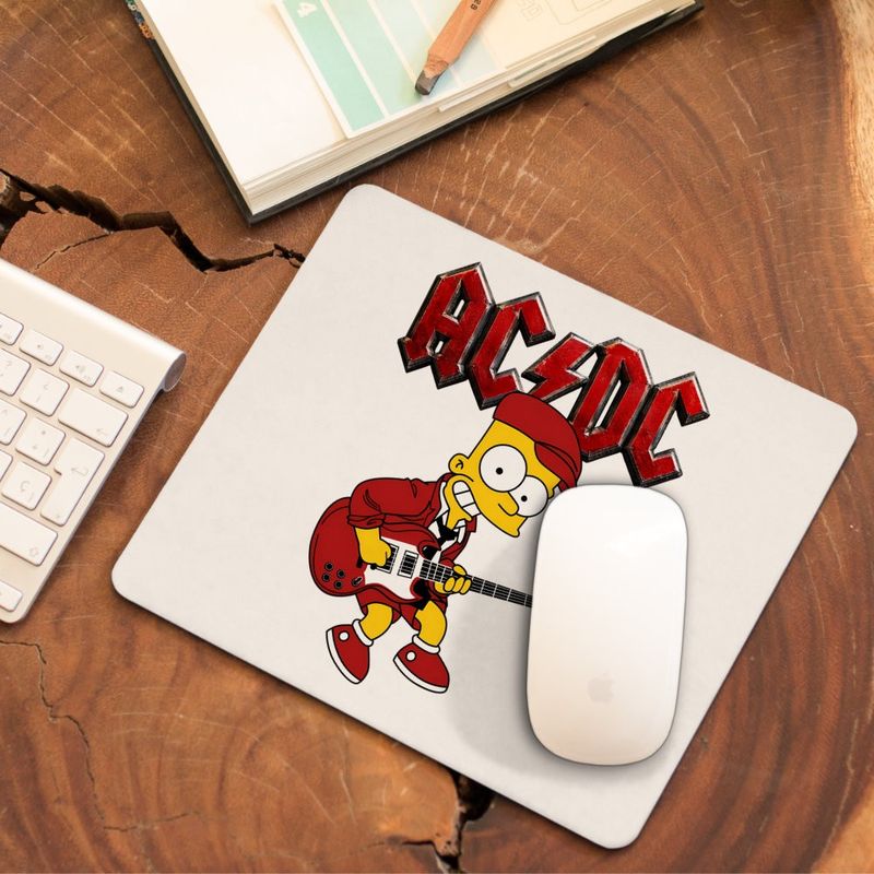 PC, gaming si accesorii - Periferice PC - Mousepad - Mousepad ACDC The Simpsons Bart AC/DC Merch, 21x19cm - Infinity.ro
