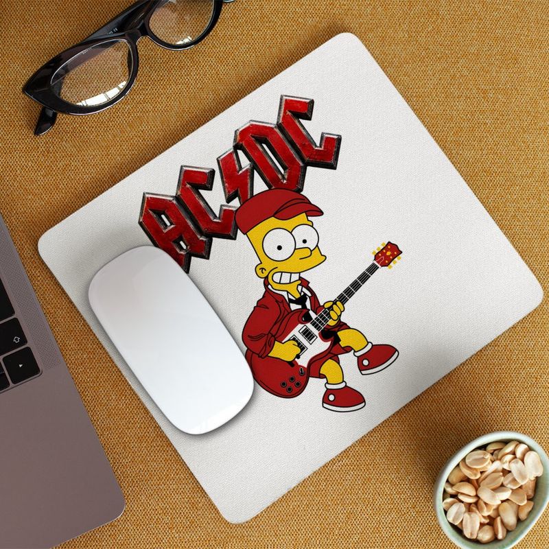 PC, gaming si accesorii - Periferice PC - Mousepad - Mousepad ACDC The Simpsons Bart AC/DC Merch, 21x19cm - Infinity.ro