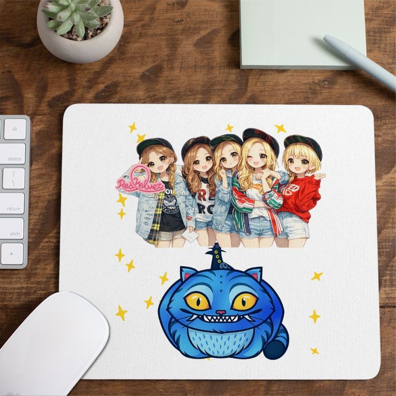 PC, gaming si accesorii - Periferice PC - Mousepad - Mousepad Red Velvet Cartoon Chibi Kpop, 21x19cm - Infinity.ro