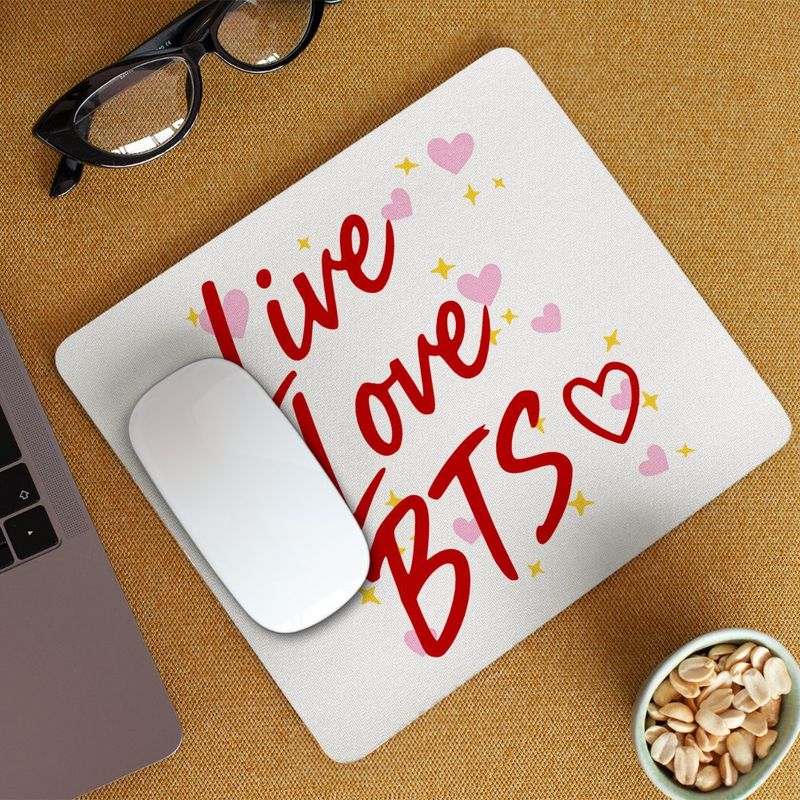 PC, gaming si accesorii - Periferice PC - Mousepad - Mousepad Live Love BTS Bangtan K-Pop, 21x19cm - Infinity.ro